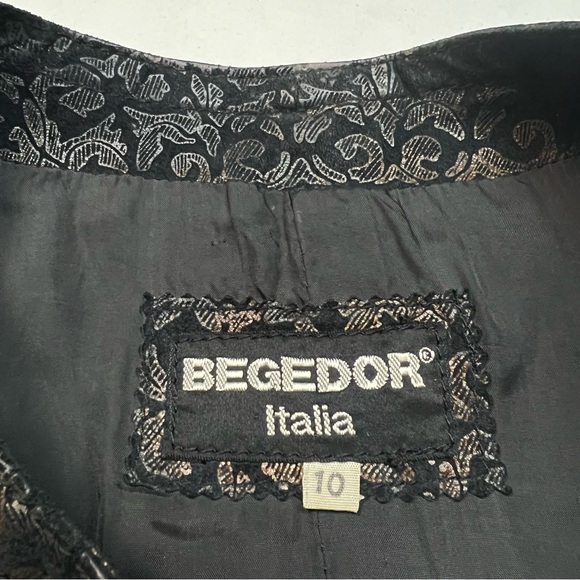 Vintage Begedor Italia leather jacket in black and bronze - Picture 3 of 10
